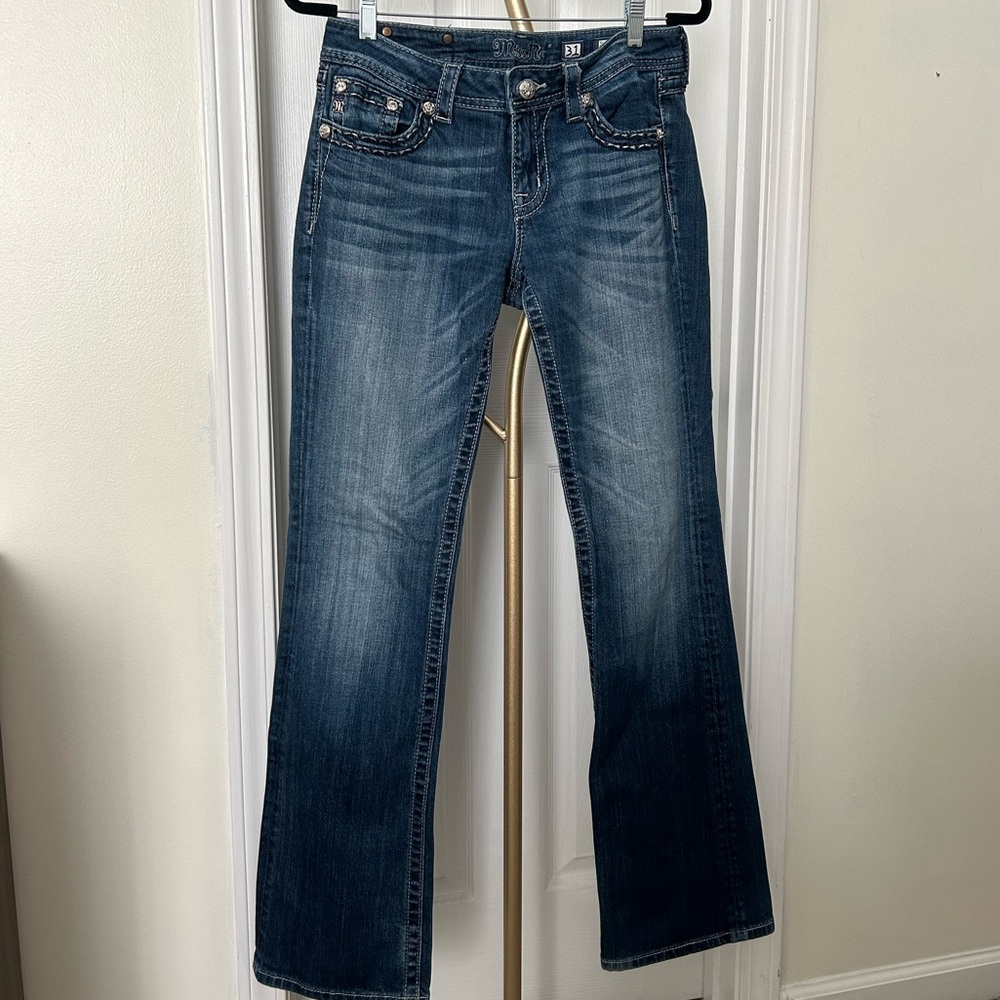 Miss Me Bootcut Jeans Women's Low Rise Medium Wash Blue Size 31